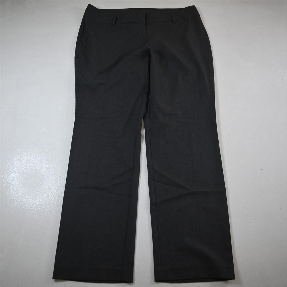 Worthington 16 Gray Mid Rise Curvy Straight Dress Womens Pants